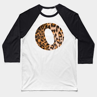 Letter O leopard print Baseball T-Shirt